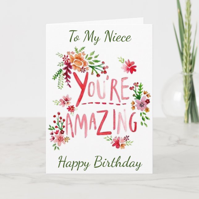 AMAZING **NIECE** ON YOUR BIRTHDAY Card (Front)