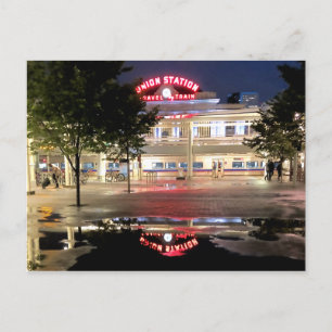 Amazing Night View, Union Station, Denver, CO Postcard