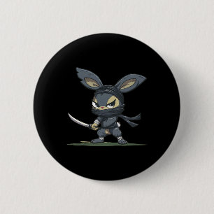 Amazing Ninja Bunny Graphic For A Cool Adventure  6 Cm Round Badge