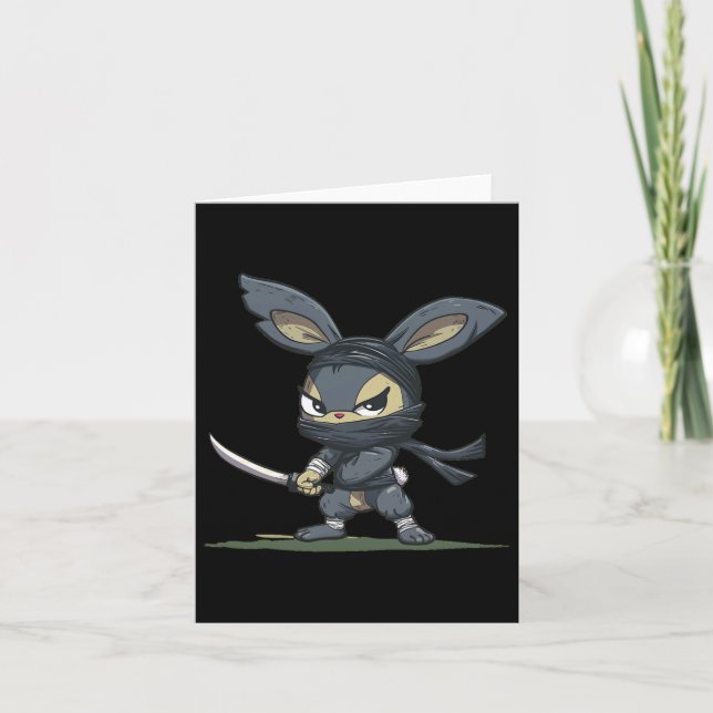Amazing Ninja Bunny Graphic For A Cool Adventure  Card (Front)