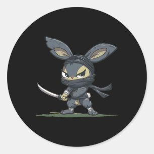 Amazing Ninja Bunny Graphic For A Cool Adventure  Classic Round Sticker