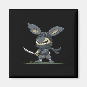 Amazing Ninja Bunny Graphic For A Cool Adventure Magnet