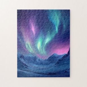 Amazing northern lights night sky beautiful jigsaw puzzle