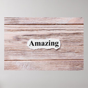 AMAZING of the word on paper. concept. Words of AM Poster