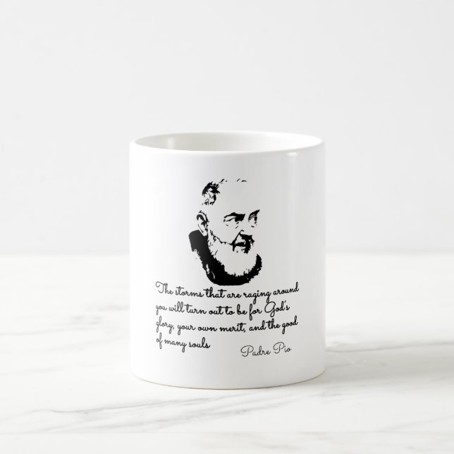 Amazing Padre Pio Quotes on the Spiritual Life Coffee Mug (Center)