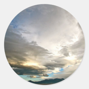 AMAZING PASTEL COLORED SKY AFTER A STORM CLASSIC ROUND STICKER