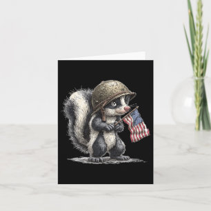 Amazing Patriotic Skunk Costume For Soldier Lovers Card
