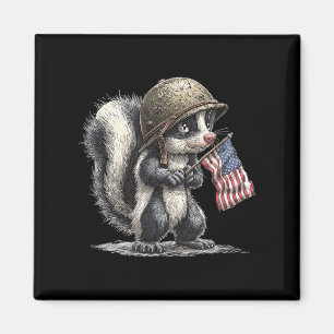 Amazing Patriotic Skunk Costume For Soldier Lovers Magnet