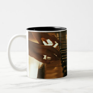 Amazing Piano Design Two-Tone Coffee Mug