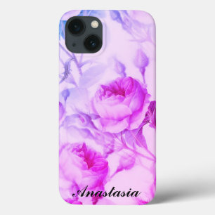 Amazing Pink Roses with your name iPhone 13 Case