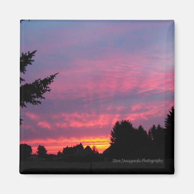 Amazing Pink Sunset Magnet (Front)