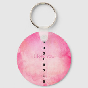 Amazing Pink Watercolor Key Ring
