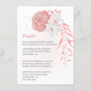 amazing pink & white floral details enclosure card