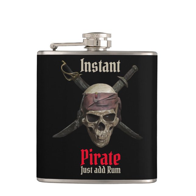 Amazing Pirate Barware Hip Flask (Front)
