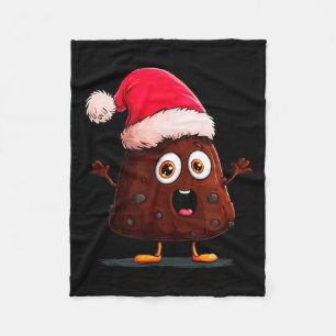 Amazing Pudding Look With Christmas Hat  Fleece Blanket