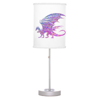 Amazing Purple Mosaic Dragon on white Desk Lamp