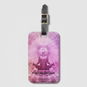 Amazing Purple Yoga Luggage Tag