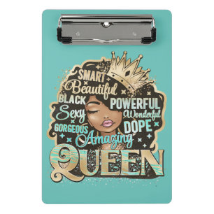 Amazing Queen Melanin Woman Sista Bling Drip Mini Clipboard