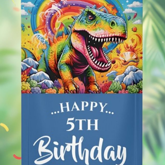 Amazing Rainbow Dinosaur Birthday Banner (Celebrate your little one's special day with our Amazing Rainbow Dinosaur Birthday Banner!)
