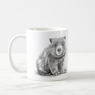 Amazing realistic wombat in pencil drawing style coffee mug