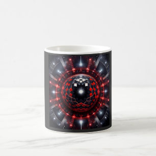 Amazing Red/Black Checkered Mandelbrot Starbursts Coffee Mug