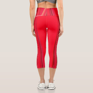 Amazing Red Summer Fashion Capri Leggings