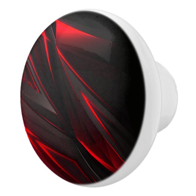 Amazing Red to the Point Abstract Design  Ceramic Knob (Right)