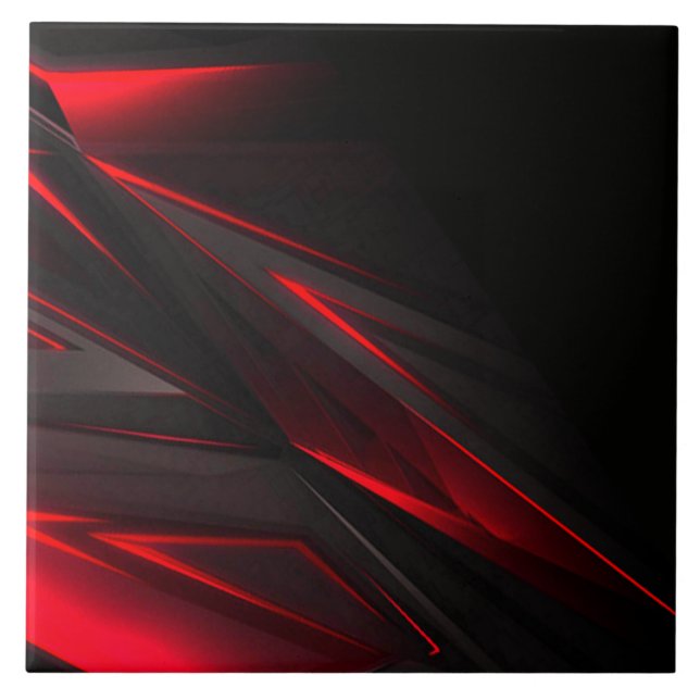Amazing Red to the Point Abstract Design  Ceramic Tile (Front)