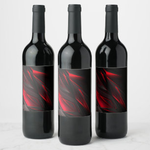 Amazing Red to the Point Abstract Design Wine Label