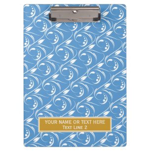 Amazing Regatta Blue and White Floral Pattern Clipboard