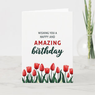 Amazing Scarlet Floral Card