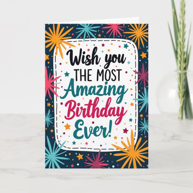 Amazing Script Birthday Card (Front)