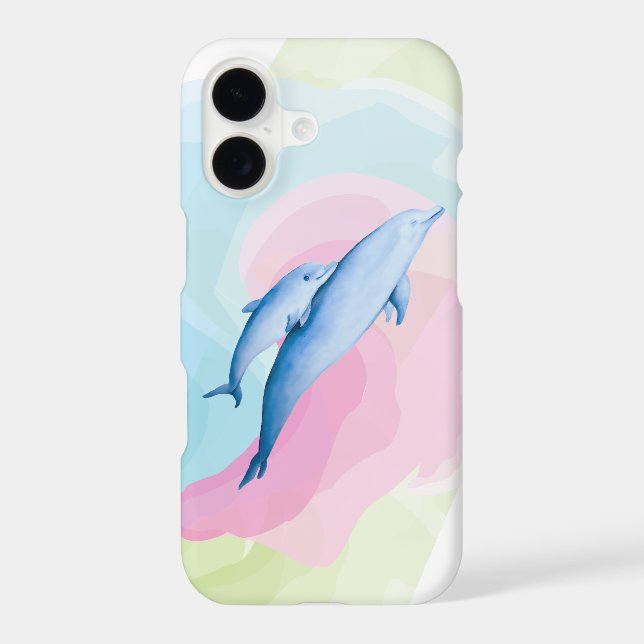 Amazing sea with dolphins iPhone case (Back)