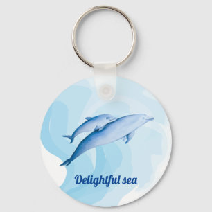 Amazing sea with dolphins key ring