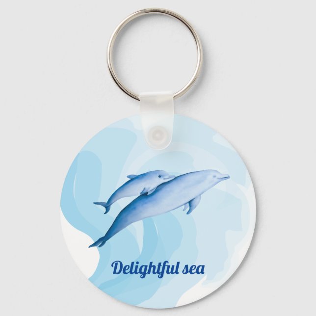 Amazing sea with dolphins key ring (Front)