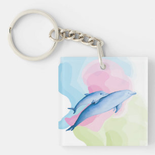 Amazing sea with dolphins key ring
