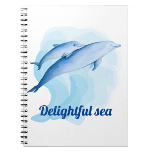 Amazing sea with dolphins notebook