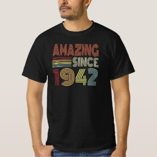 Amazing Since 1942 Retro Born In 1942 Birthday T-Shirt