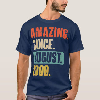 Amazing Since August 2000 - 22 Year Old 22nd Birth T-Shirt