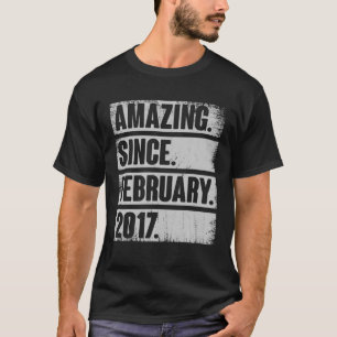 Amazing Since February 2017 5 Year Old Gift 5Th Bi T-Shirt