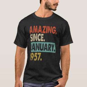 Amazing Since January 1957 66 Years Old 66th Birth T-Shirt