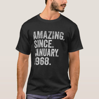 Amazing Since January 1968 55 Years Old 55th Birth T-Shirt