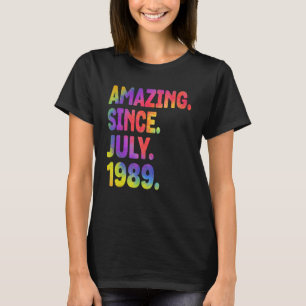 Amazing Since July 1989 34 Years Old 34th Birthday T-Shirt