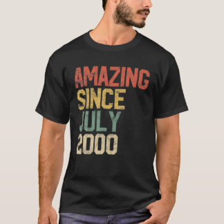 Amazing Since July 2000 20Th Birthday Gift 20 Year T-Shirt