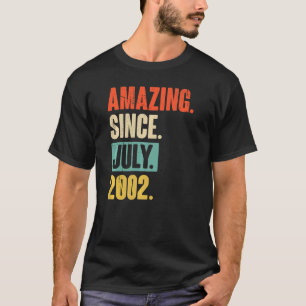 Amazing Since July 2002  20 Year Old 20th Birthday T-Shirt