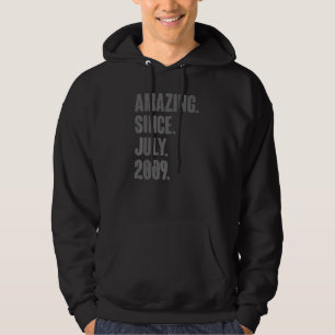 Amazing Since July 2009 13 Year Old 13th Birthda Hoodie