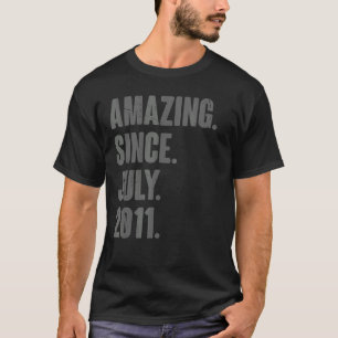Amazing Since July 2011 11 Year Old 11th Birthda T-Shirt