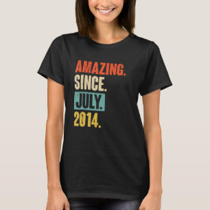 Amazing Since July 2014 8 Year Old 8th Birthday G T-Shirt