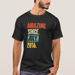 Amazing Since July 2016 6 Year Old 6th Birthday T-Shirt