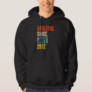 Amazing Since July 2017 5 Year Old 5th Birthday Hoodie